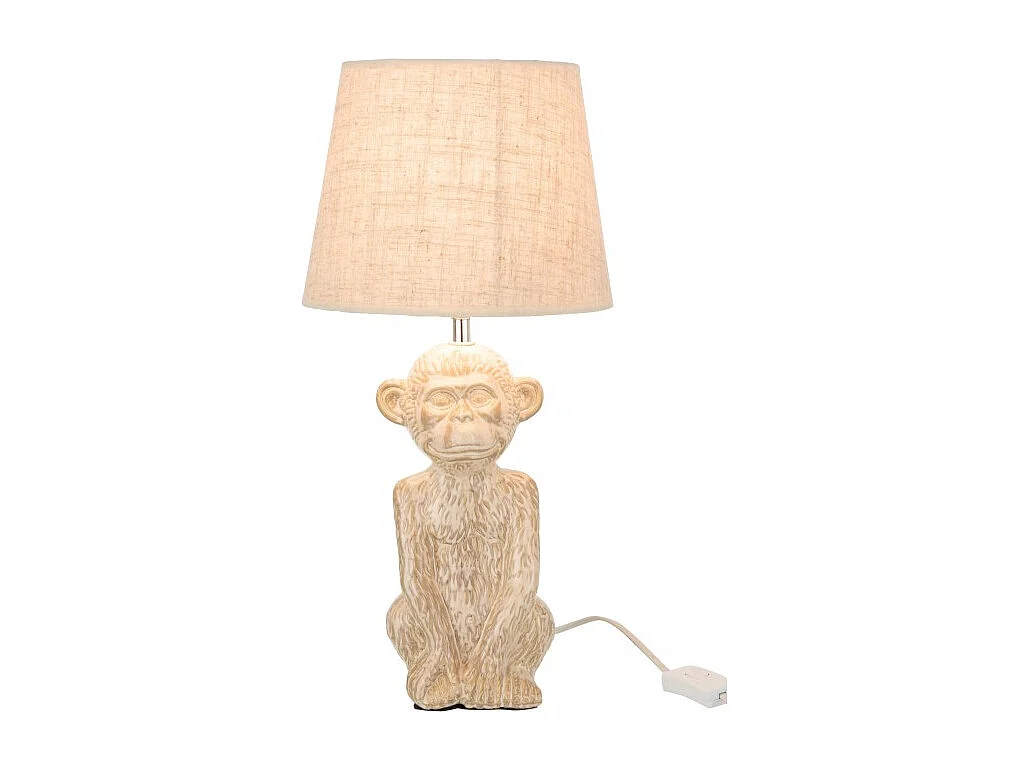 Lampara mono cemento/tela beige/beige Alt. 46 cm