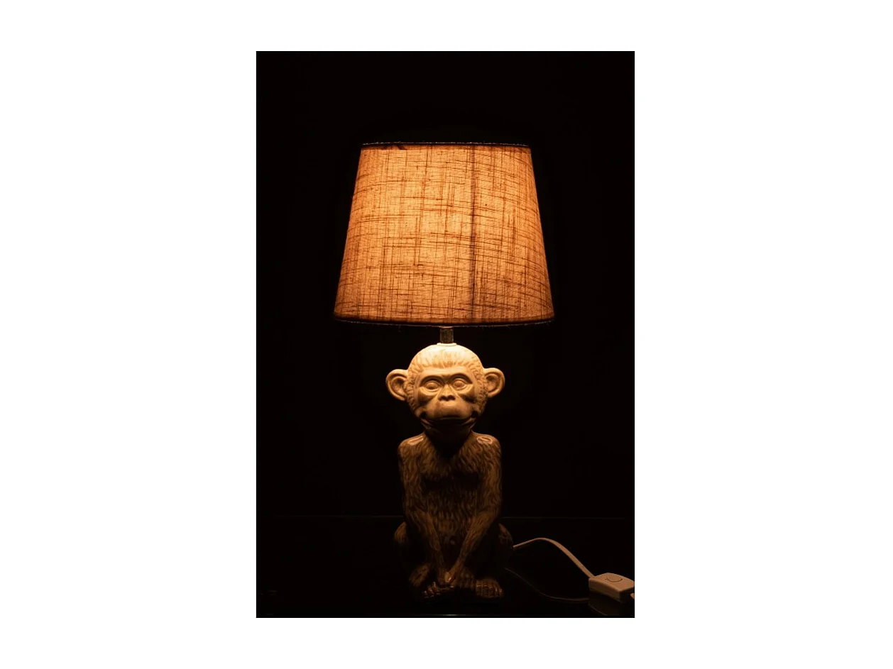 Lampara mono cemento/tela beige/beige Alt. 46 cm