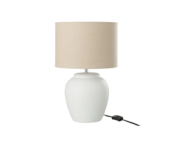 Lámpara con pantalla de cerámica blanca de 28x28x48 cm