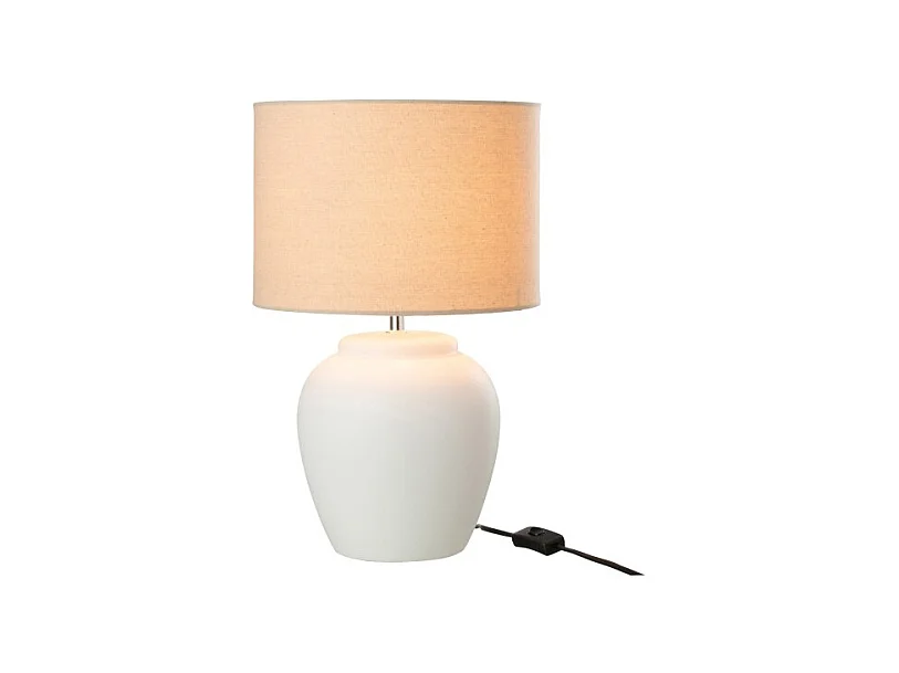 Lámpara con pantalla de cerámica blanca de 28x28x48 cm