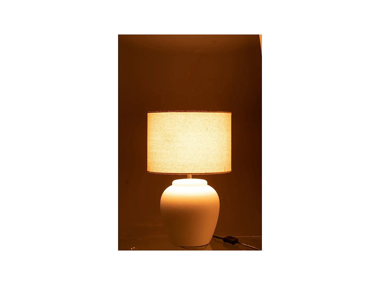 Lámpara con pantalla de cerámica blanca de 28x28x48 cm