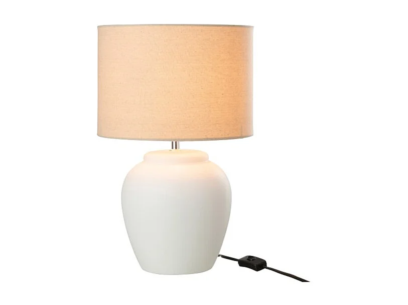 Lámpara con pantalla de cerámica blanca de 28x28x48 cm