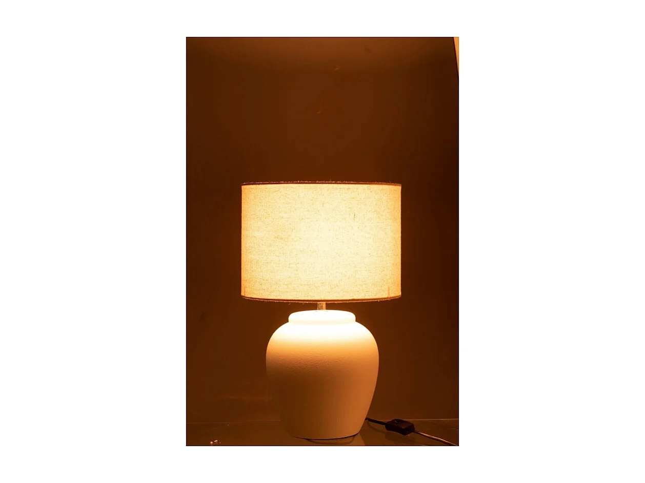 Lámpara con pantalla de cerámica blanca de 28x28x48 cm