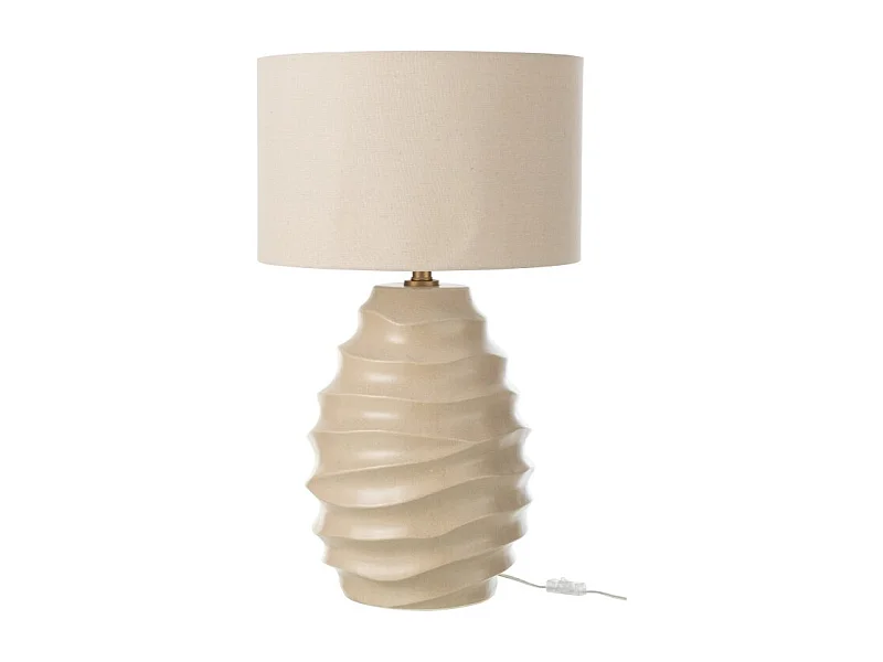 Lámpara de mesa de cerámica beige 40x40x68 cm