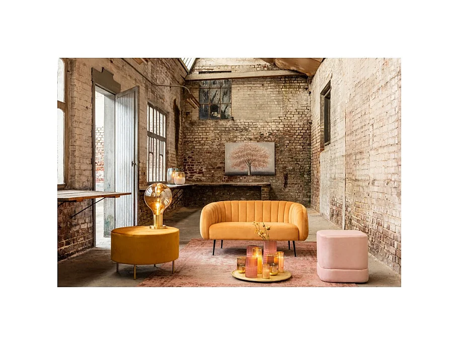 Lámpara LED de vidrio dorado 7.5x7.5x12.5 cm