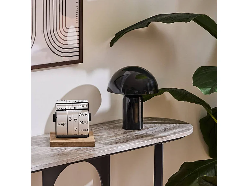 Lampe à Poser Champignon "Lito" 24cm Noir