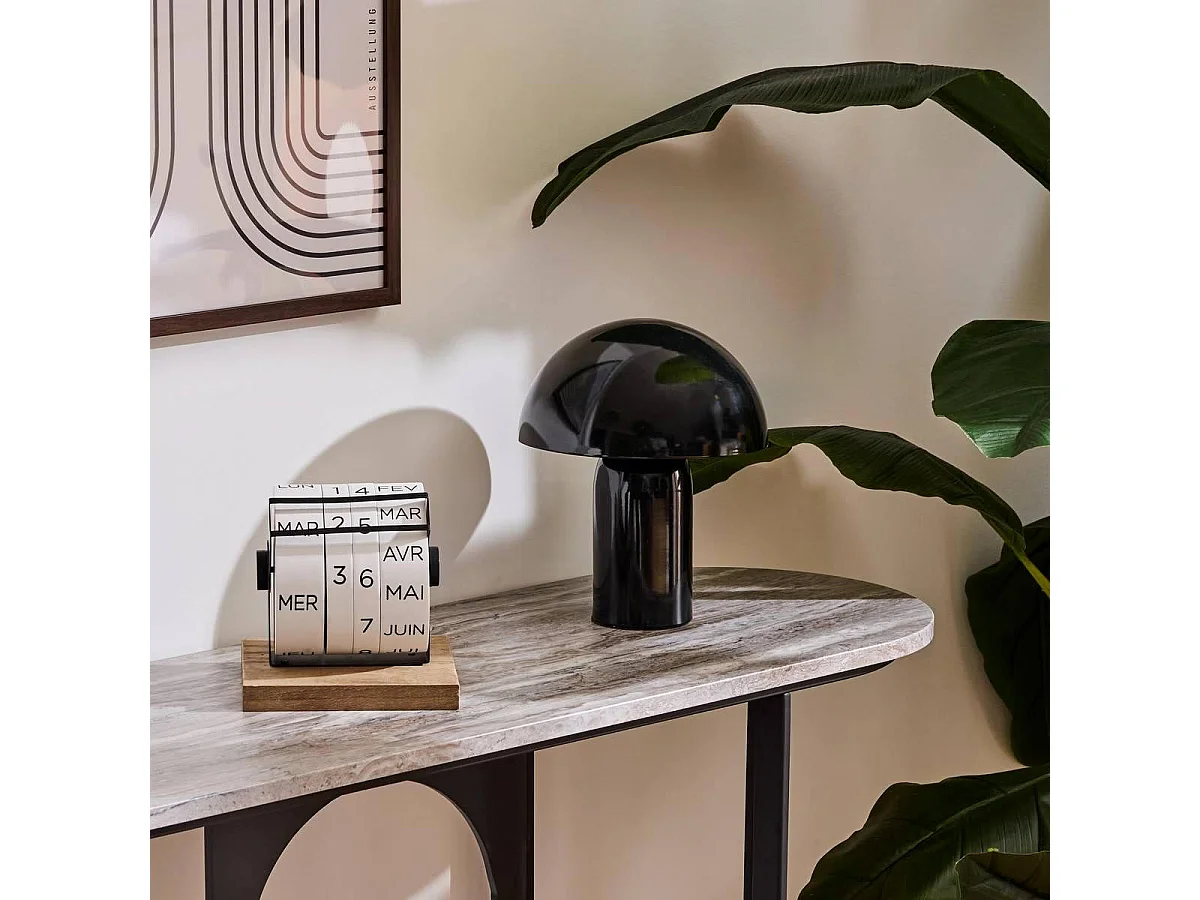 Lampe à Poser Champignon "Lito" 24cm Noir