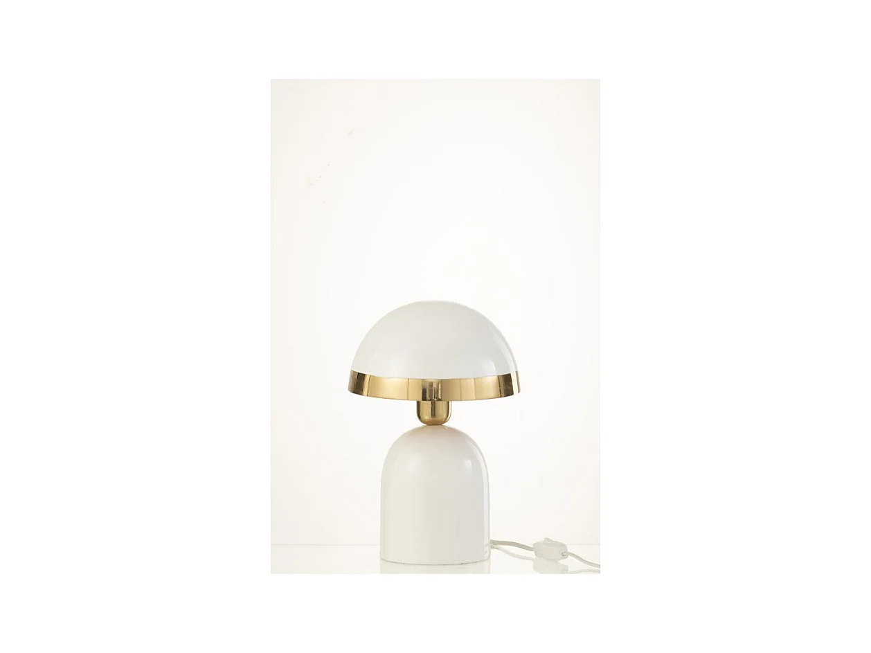 LAMPE BORD DORE METAL BRILLANT BLANC