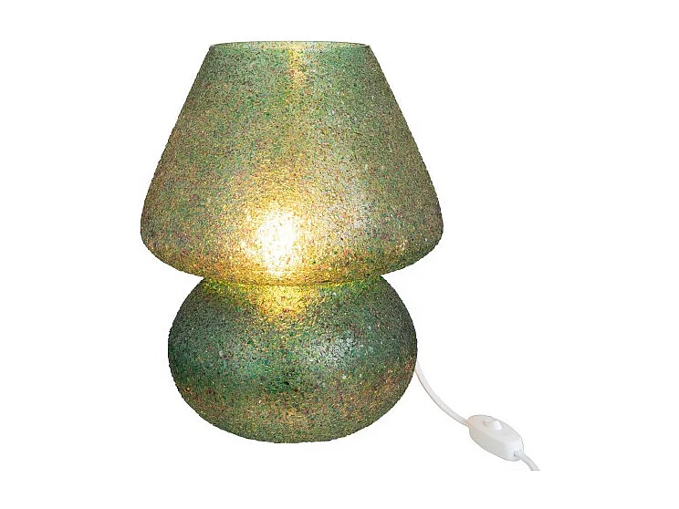 Lámpara de mesa de vidrio verde 23x23x30cm