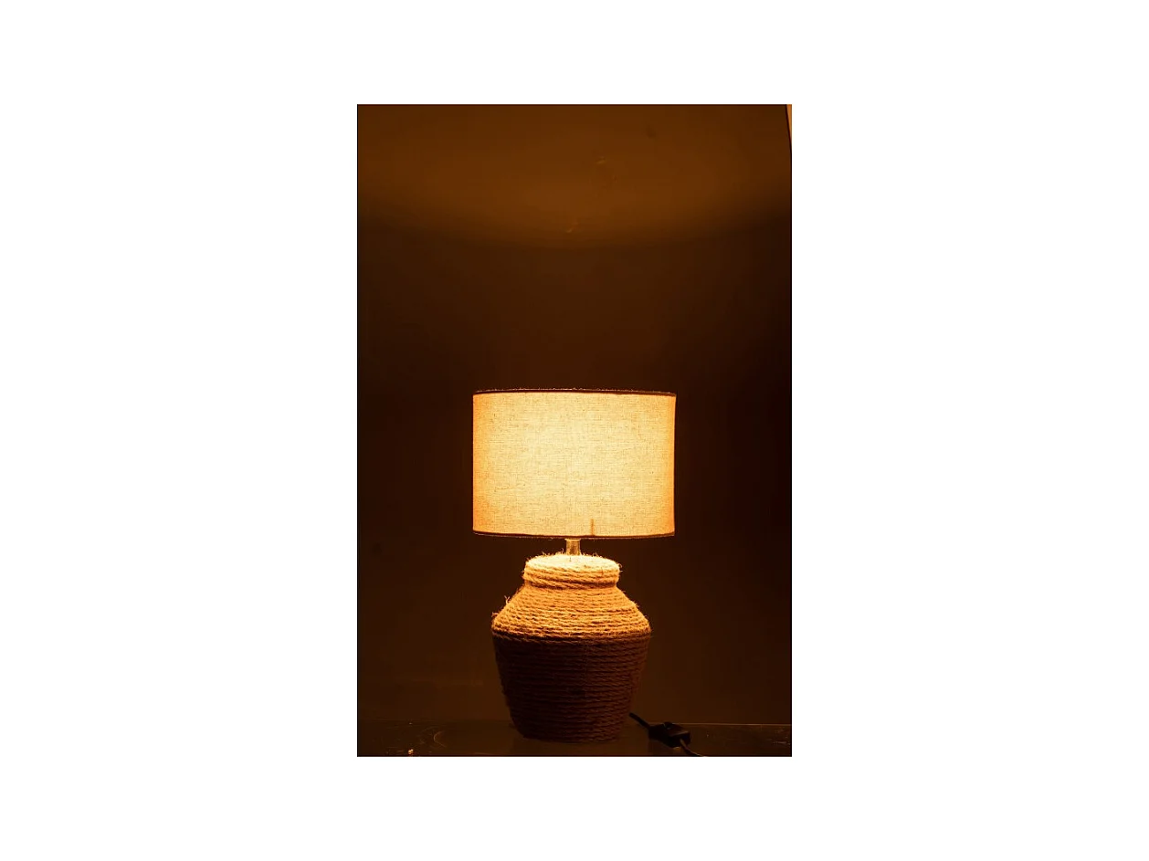 Lámpara con pantalla de cerámica marrón de 22x22x38 cm