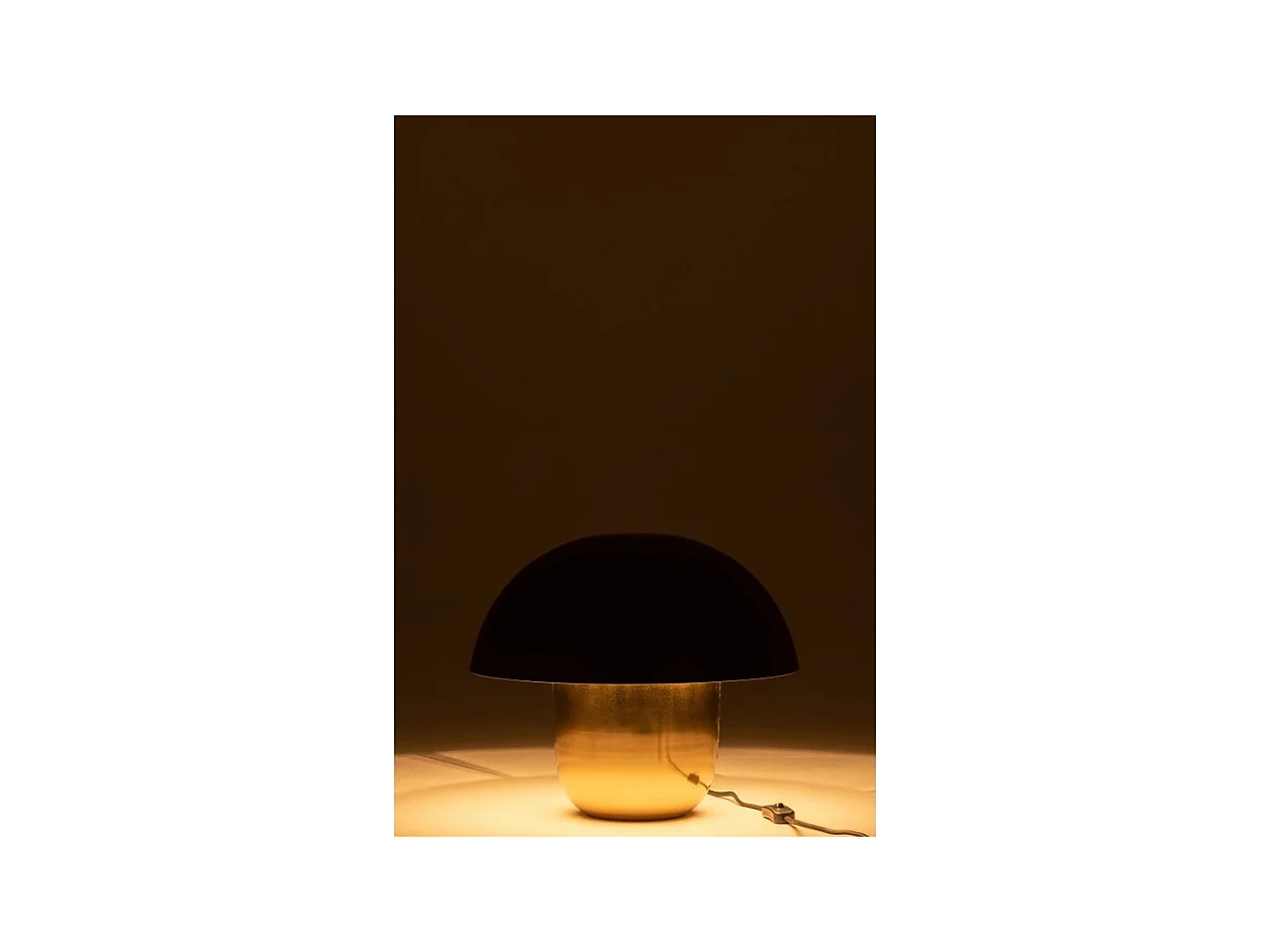 Lámpara de seta de metal negro de 40x40x35 cm