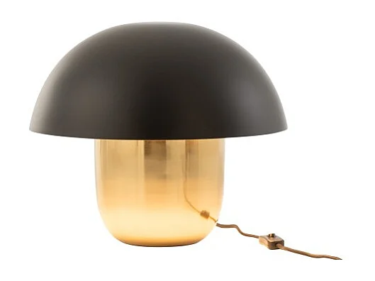 Lámpara de seta de metal negro de 40x40x35 cm