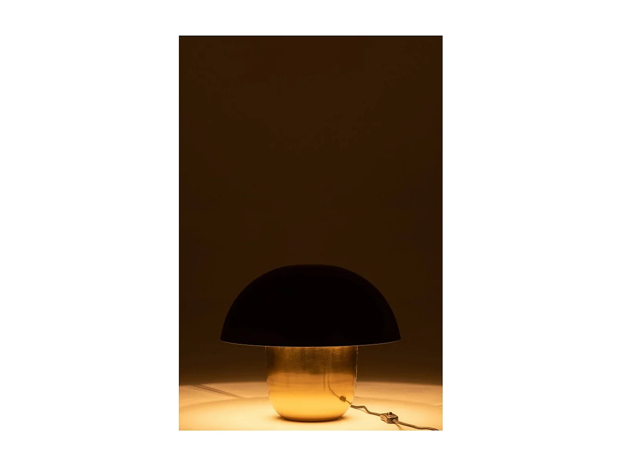 Lámpara de seta de metal negro de 40x40x35 cm