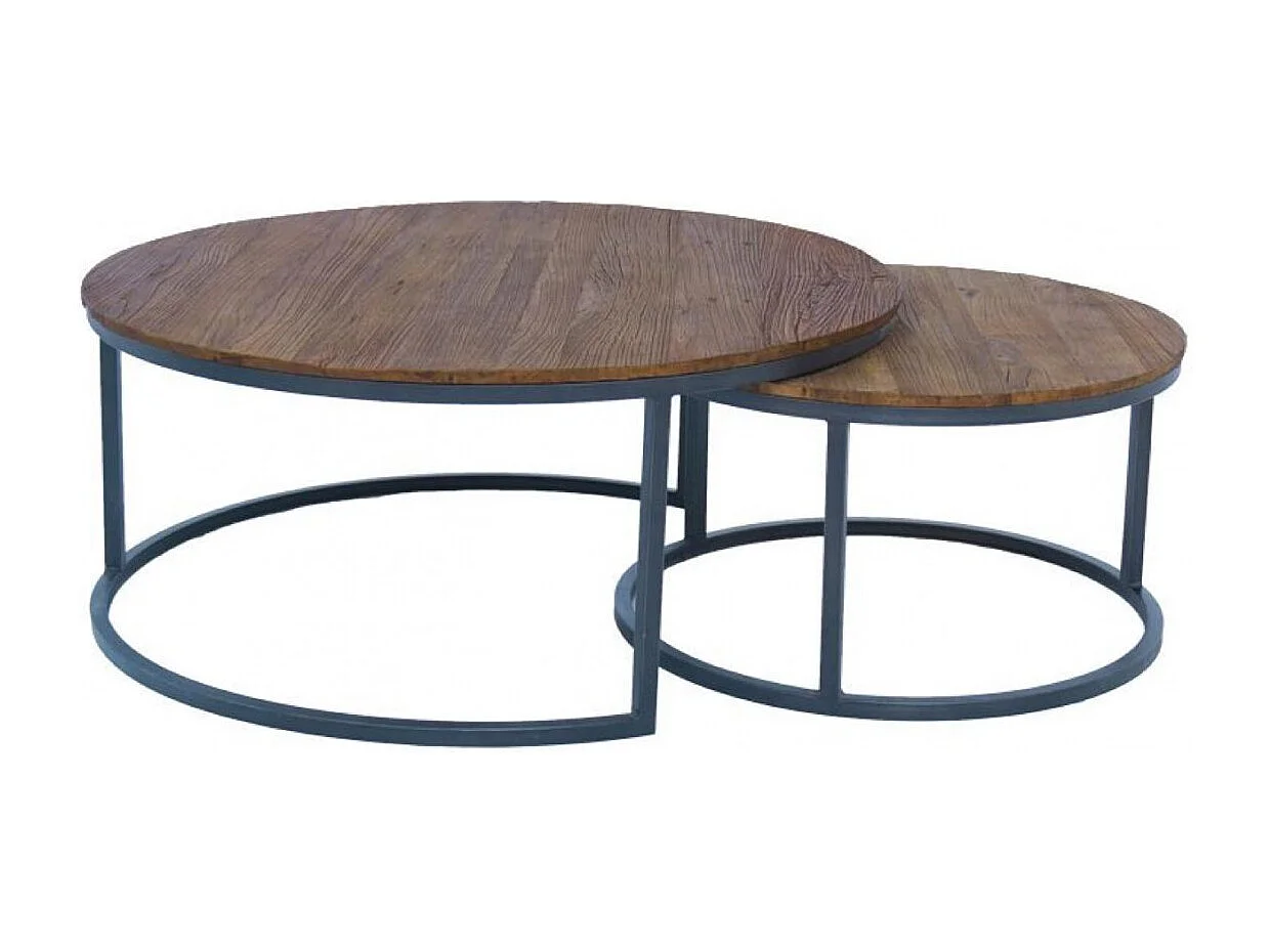 Tables basses gigognes rondes Bois Beige - Transition Interior's