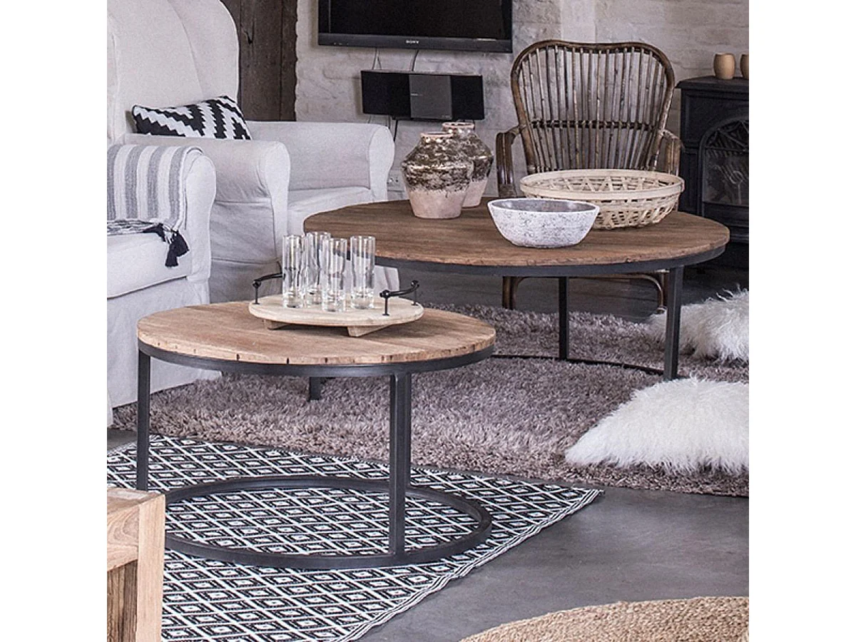 Tables basses gigognes rondes Bois Beige - Transition Interior's