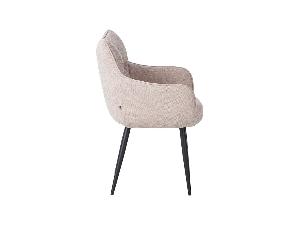 Fauteuil repas Lucas tissu beige pieds métal