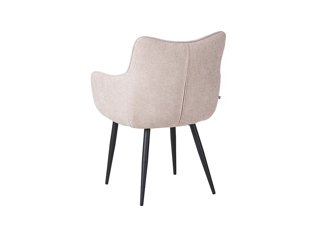 Fauteuil repas Lucas tissu beige pieds métal
