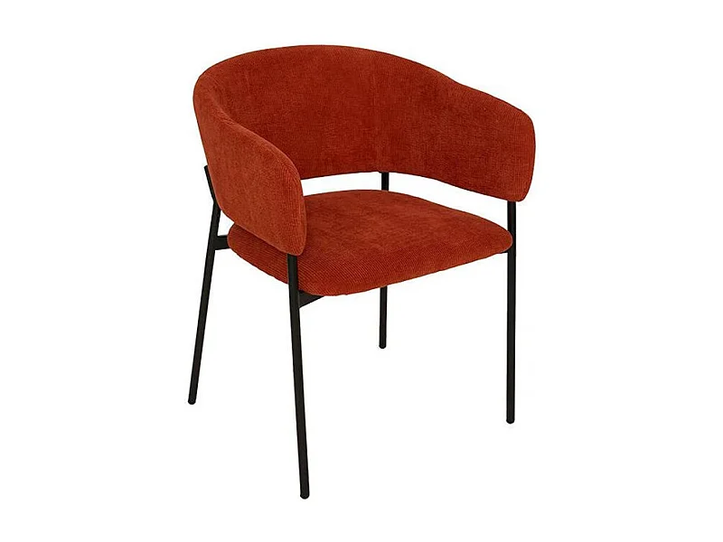 Fauteuil repas velours côtelé ambre Solea Atmosphera