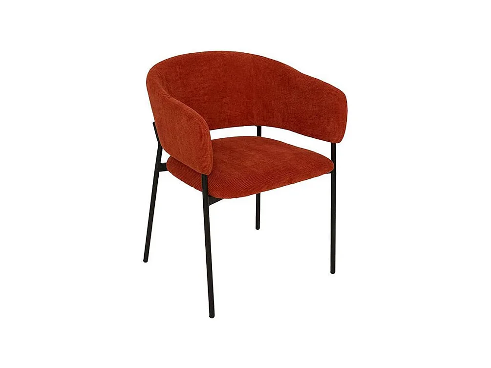 Fauteuil repas velours côtelé ambre Solea Atmosphera