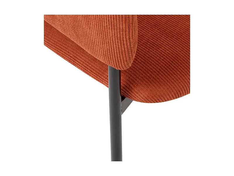 Fauteuil repas velours côtelé ambre Solea Atmosphera