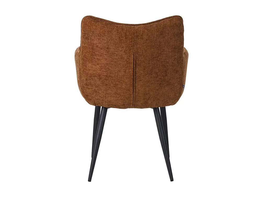 Fauteuil repas Lucas tissu marron pieds métal