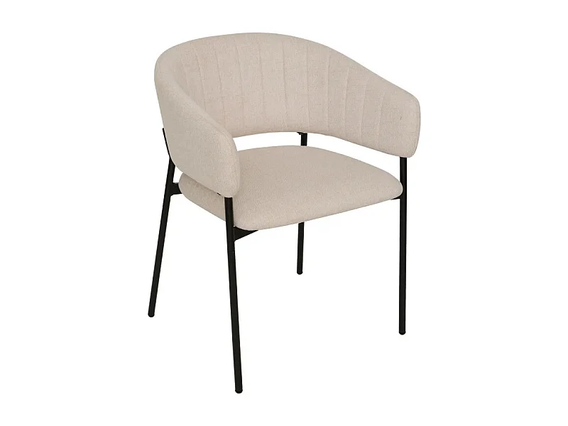 Fauteuil repas tissu beige Solea Atmosphera