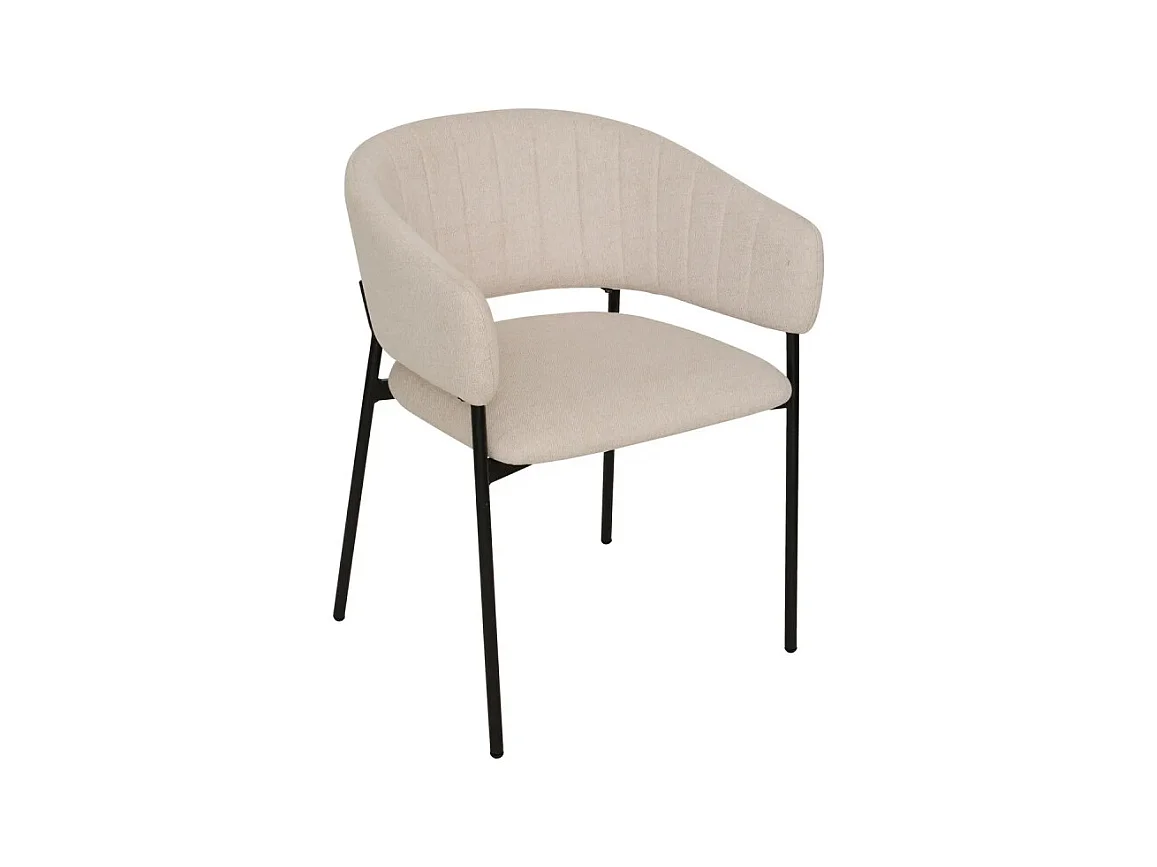 Fauteuil repas tissu beige Solea Atmosphera