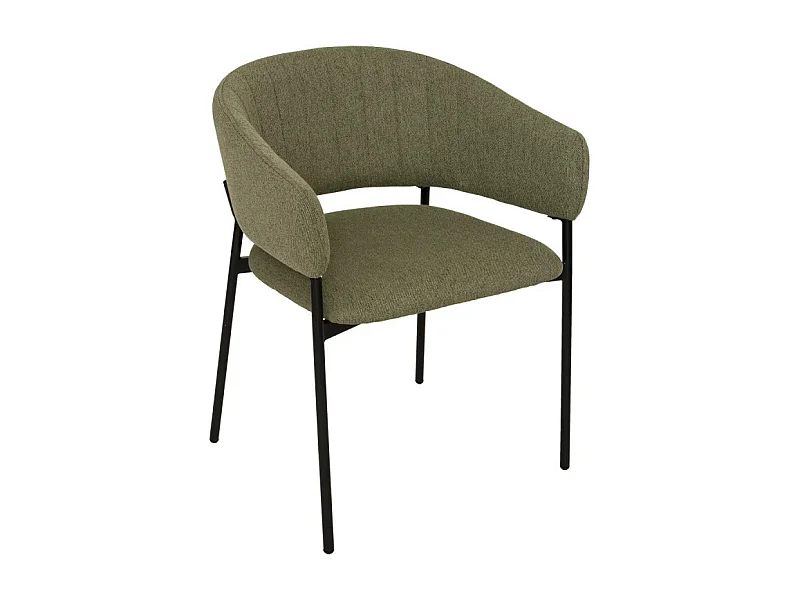 Fauteuil repas tissu vert cèdre Solea Atmosphera