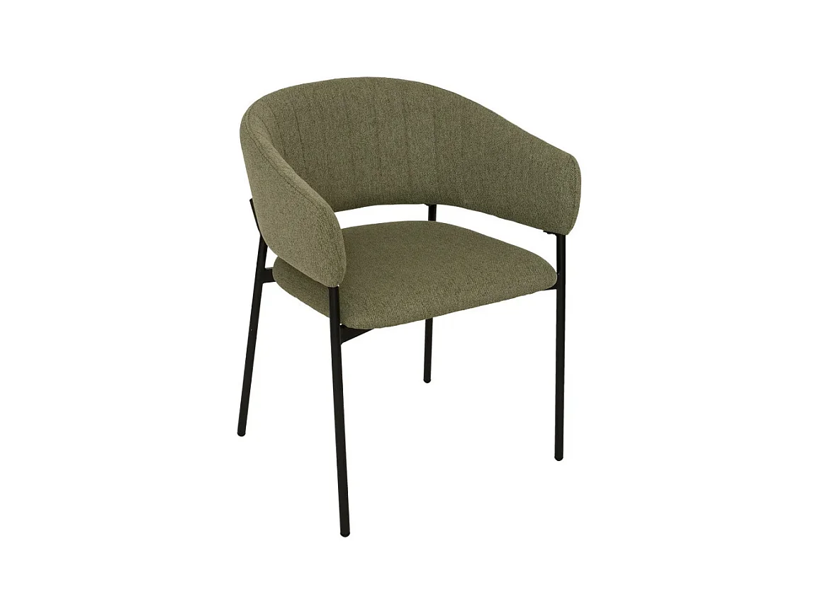 Fauteuil repas tissu vert cèdre Solea Atmosphera