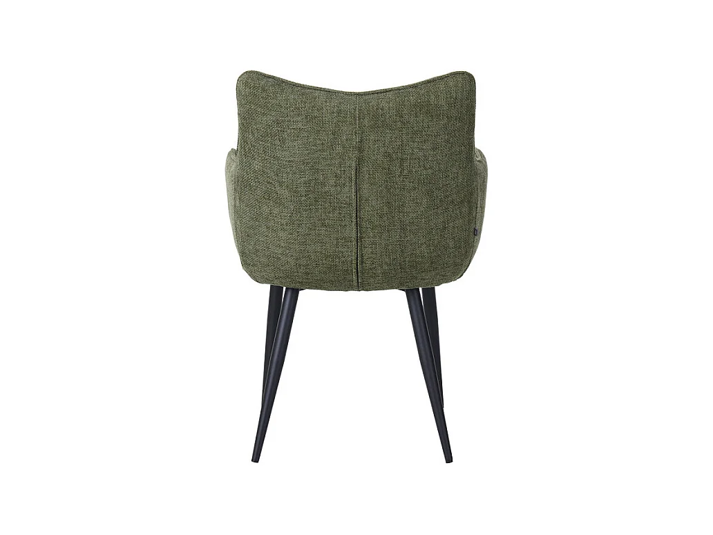 Fauteuil repas Lucas tissu vert pieds métal