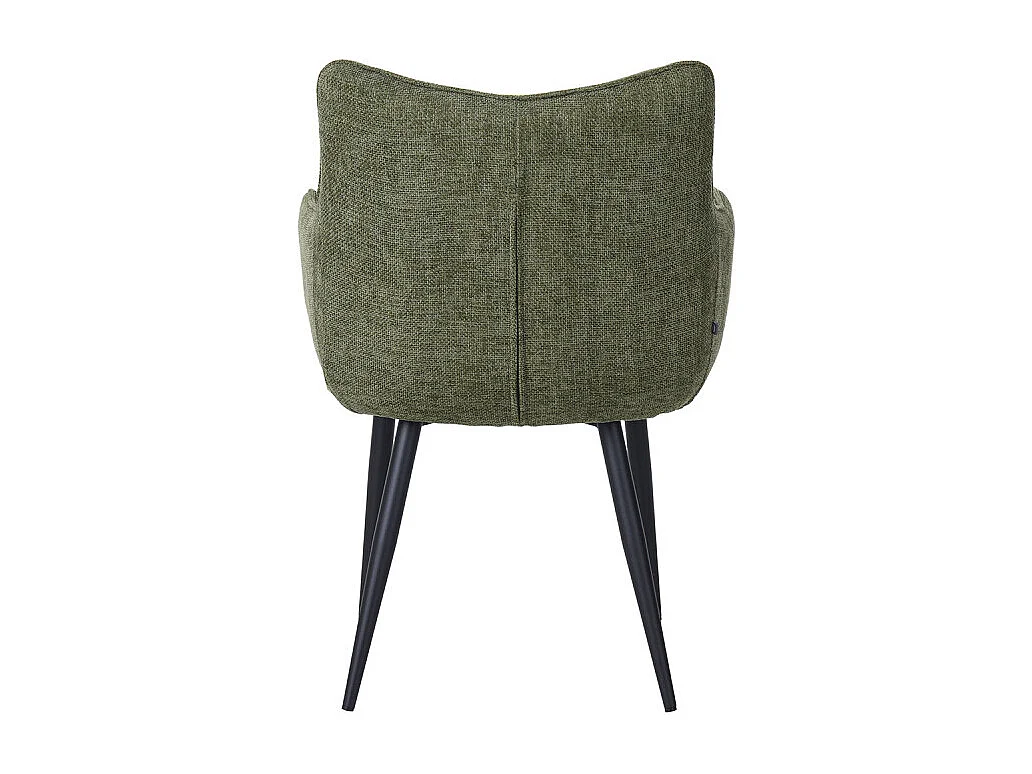 Fauteuil repas Lucas tissu vert pieds métal