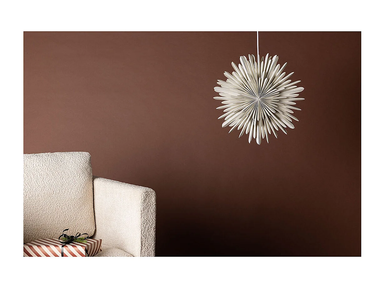 Lámpara colgante Sälen Estrella de Navidad con papel claro Ø46cm color beige.
