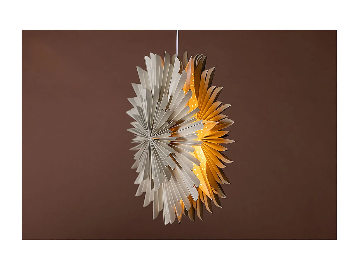 Lámpara colgante Sälen Estrella de Navidad con papel claro Ø46cm color beige.