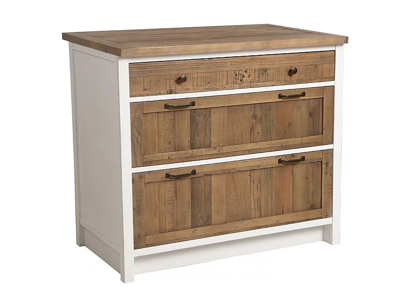 Casserolier 3 tiroirs Bois Blanc - Rivages Interior's