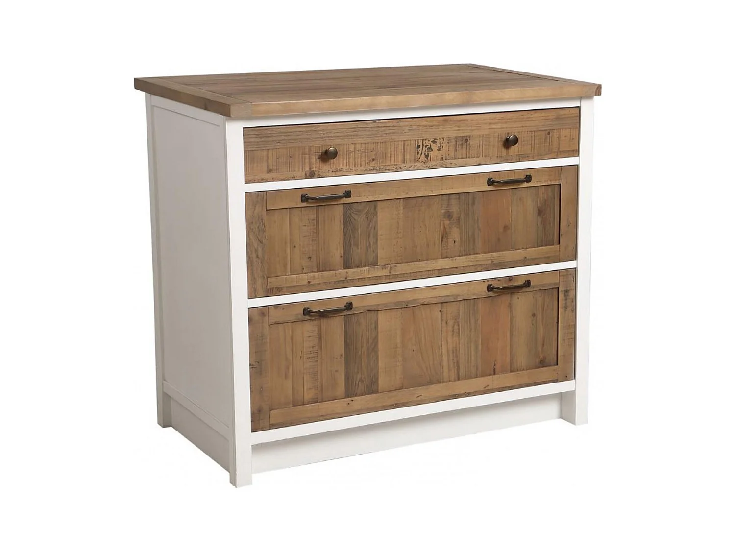 Casserolier 3 tiroirs Bois Blanc - Rivages Interior's