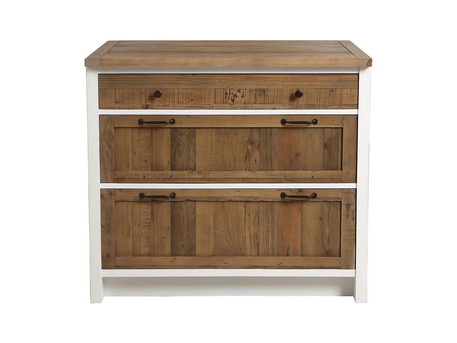 Casserolier 3 tiroirs Bois Blanc - Rivages Interior's