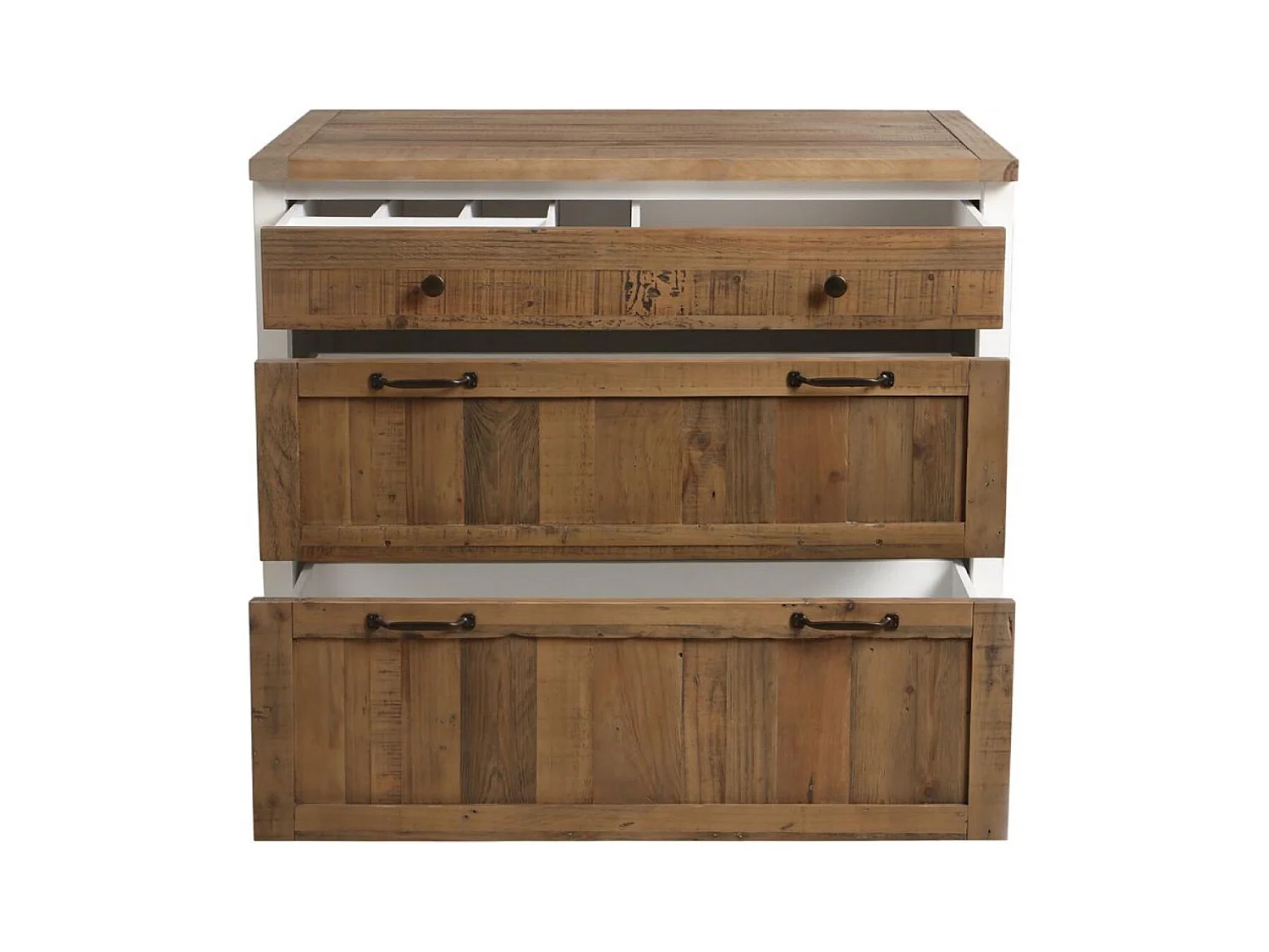 Casserolier 3 tiroirs Bois Blanc - Rivages Interior's