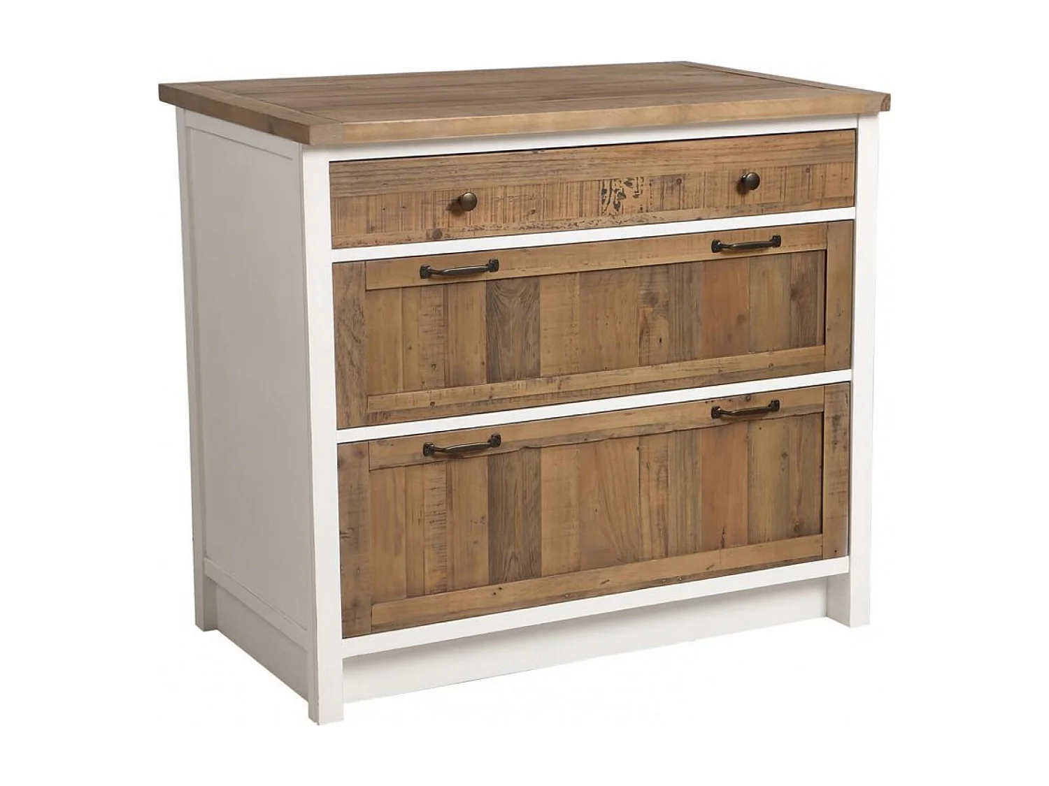 Casserolier 3 tiroirs Bois Blanc - Rivages Interior's