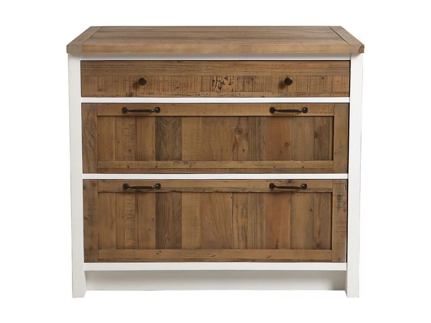 Casserolier 3 tiroirs Bois Blanc - Rivages Interior's