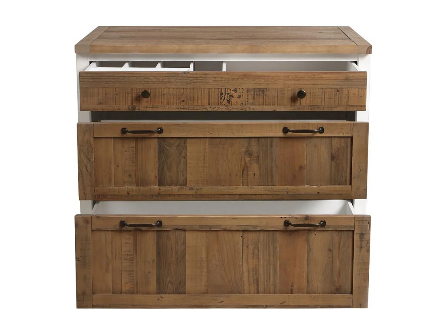 Casserolier 3 tiroirs Bois Blanc - Rivages Interior's