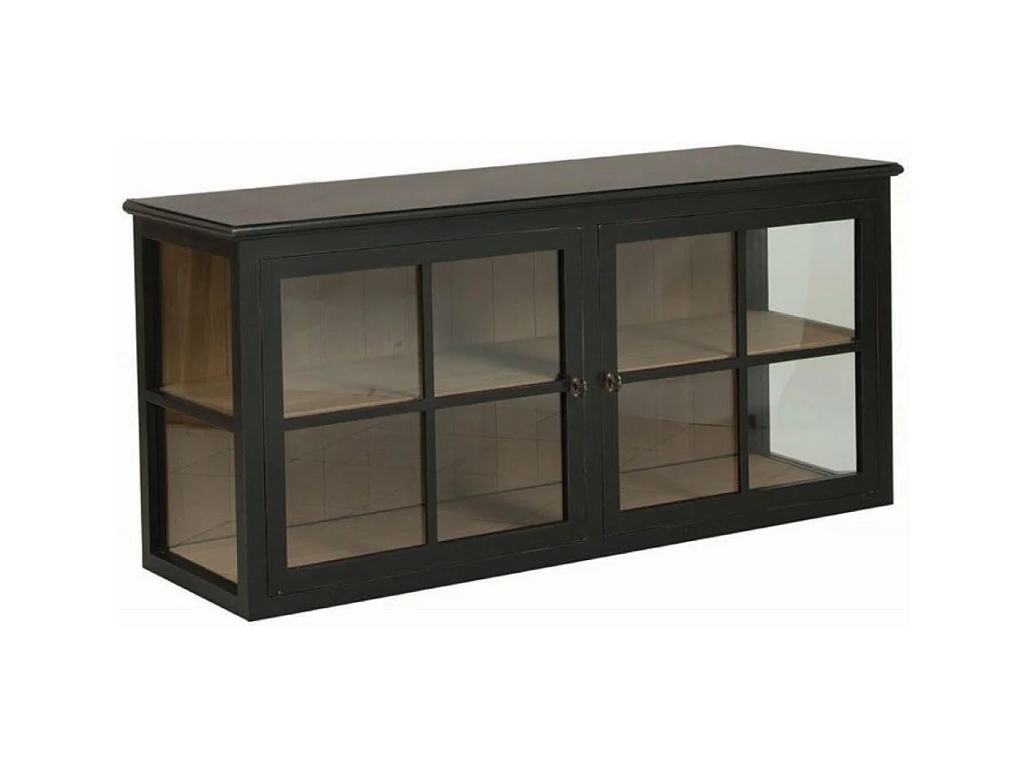 Caisson noir portes vitrées Bois Noir - Manoir Interior's