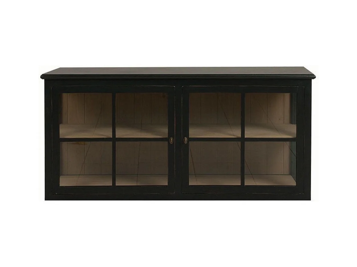 Caisson noir portes vitrées Bois Noir - Manoir Interior's