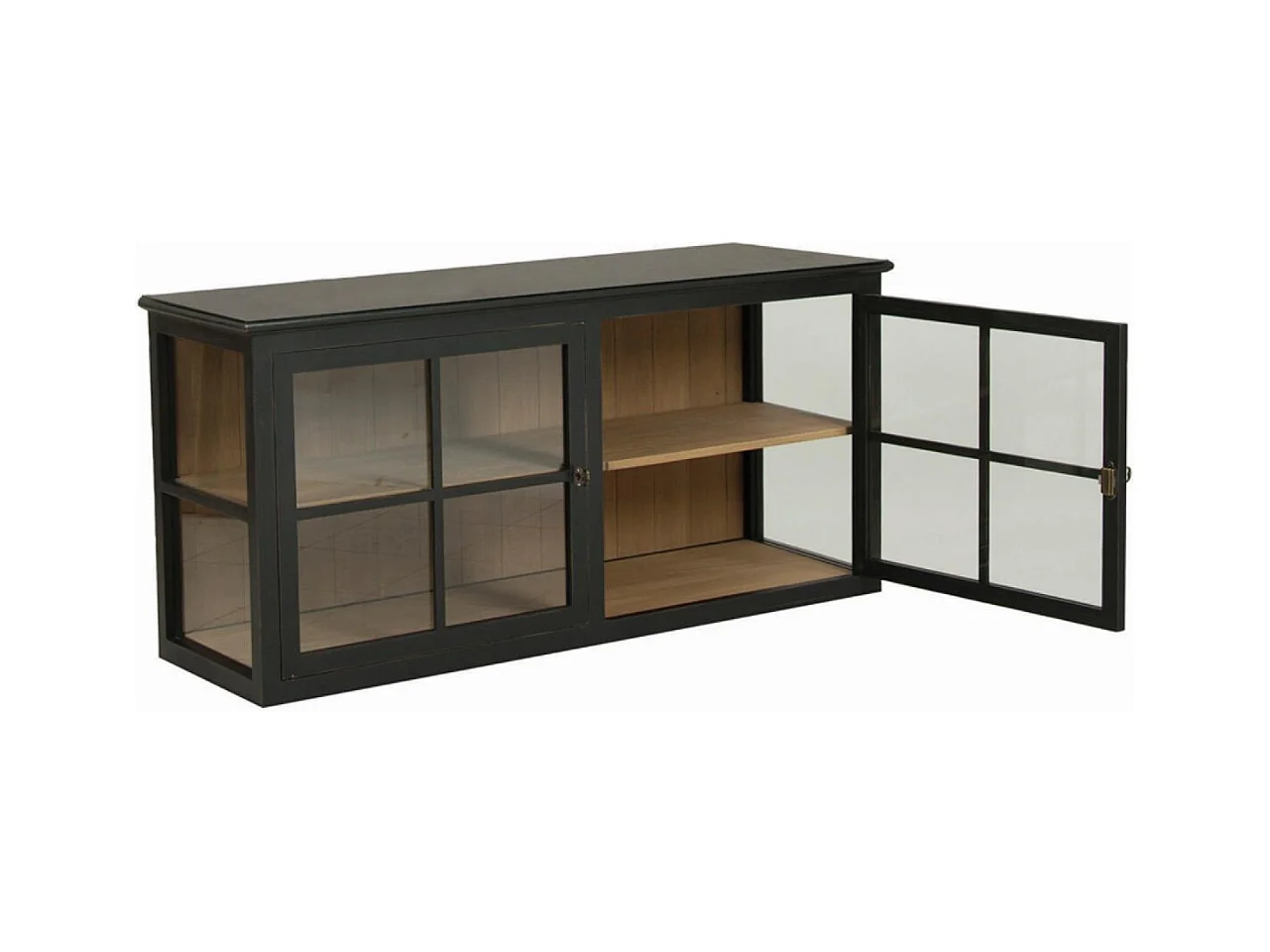 Caisson noir portes vitrées Bois Noir - Manoir Interior's