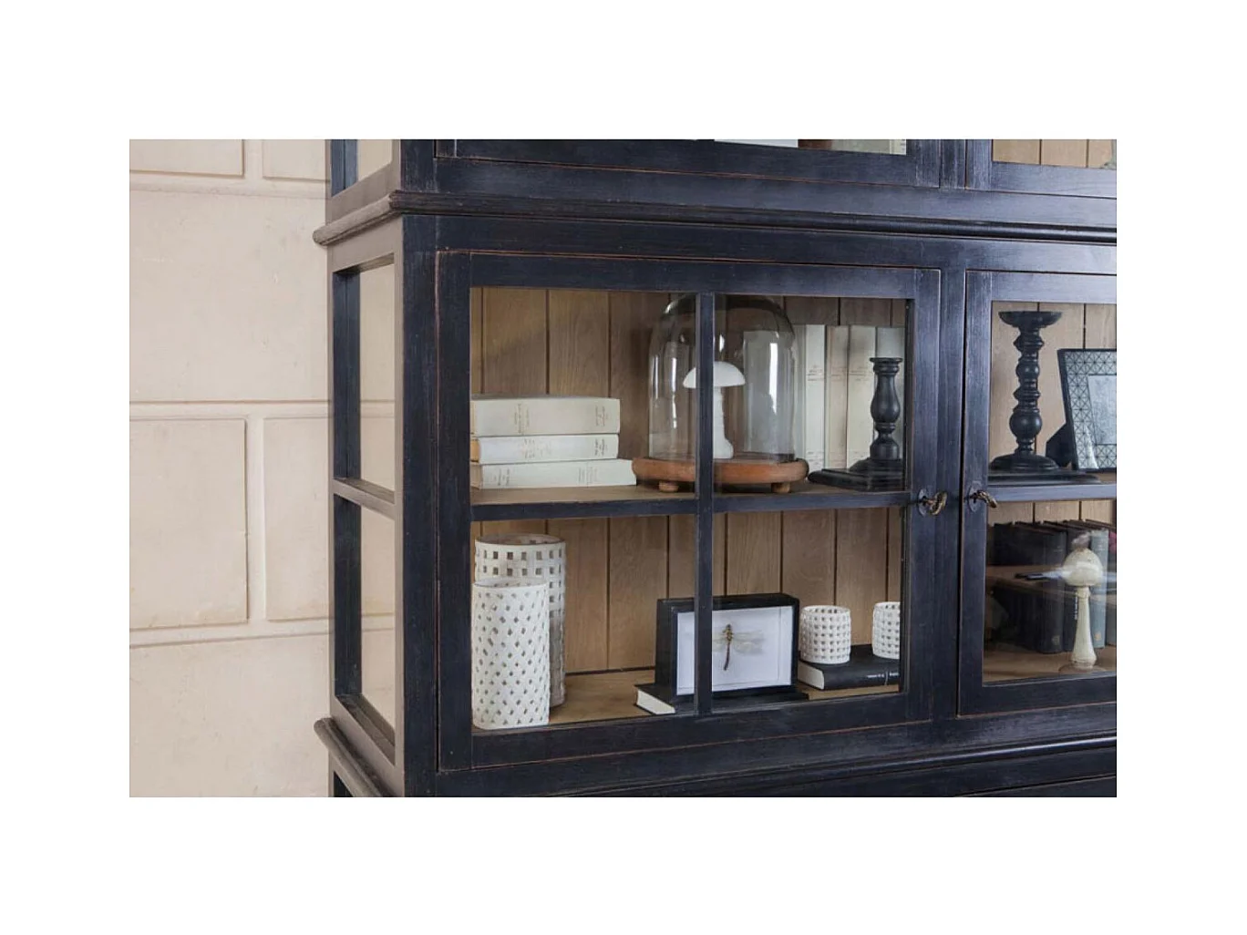 Caisson noir portes vitrées Bois Noir - Manoir Interior's