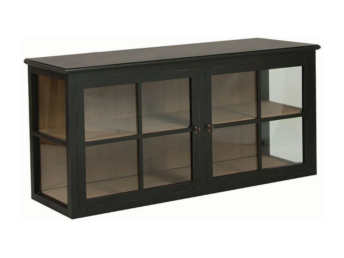 Caisson noir portes vitrées Bois Noir - Manoir Interior's