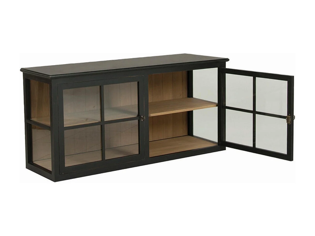 Caisson noir portes vitrées Bois Noir - Manoir Interior's