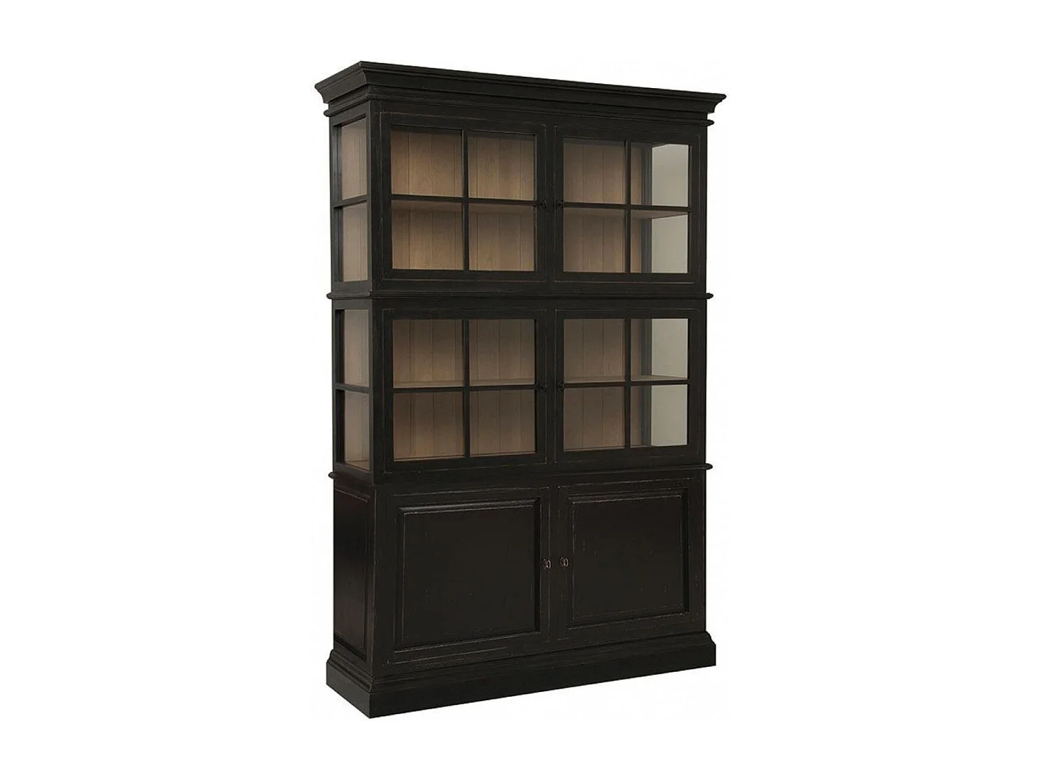 Caisson noir portes vitrées Bois Noir - Manoir Interior's