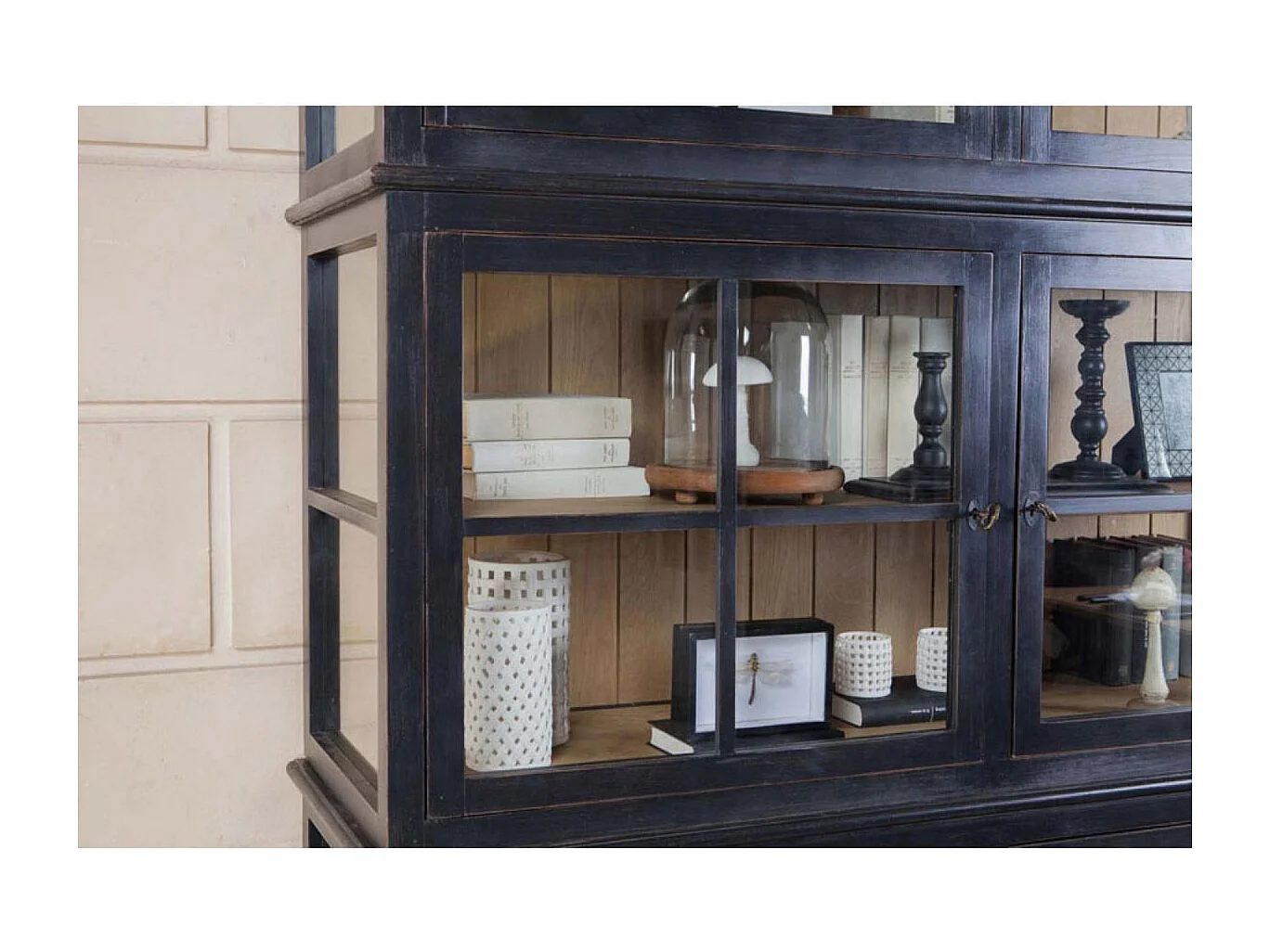 Caisson noir portes vitrées Bois Noir - Manoir Interior's