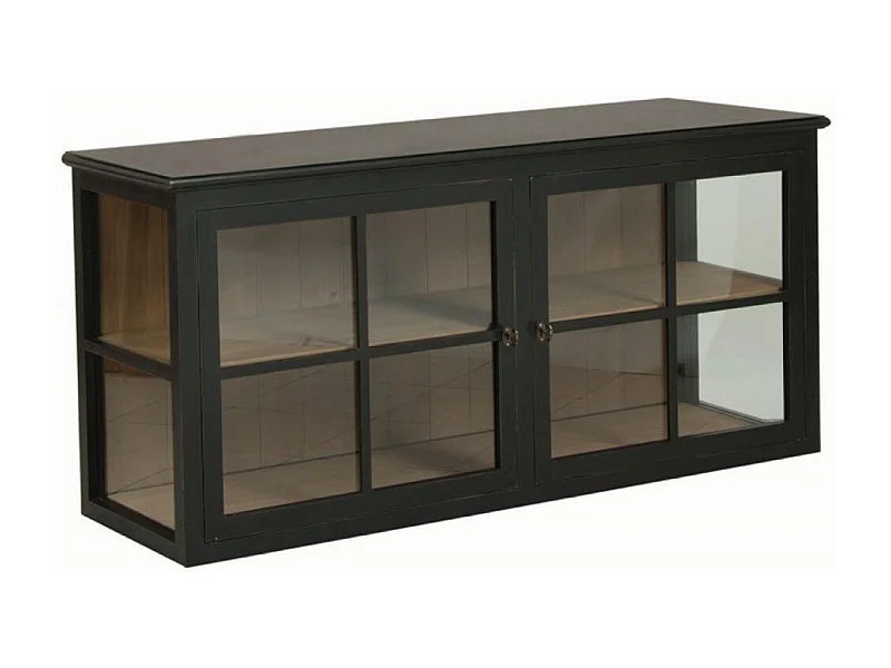 Caisson noir portes vitrées Bois Noir - Manoir Interior's