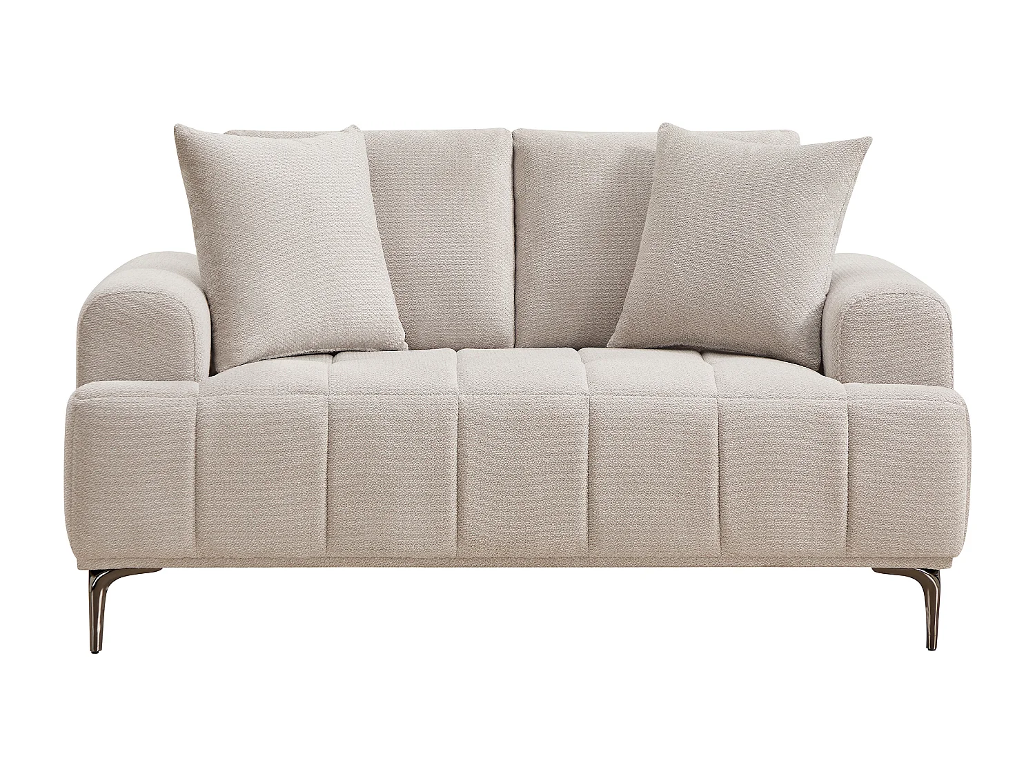 Canapé 2 places en tissu chiné beige DUGLASA